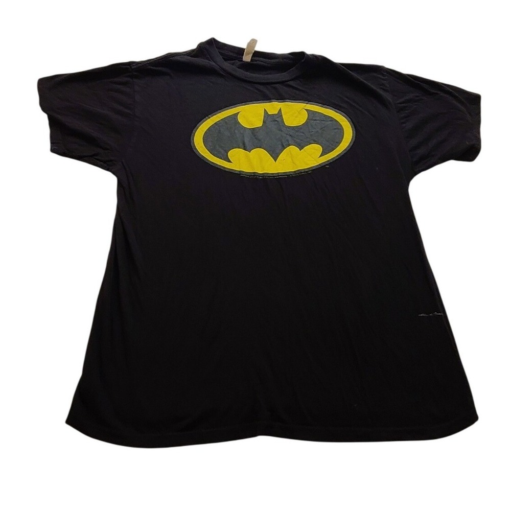 Batman Graphic Tee Zuni Sportswear Black Yellow Bat Signal Mens Logo Shirt Large
